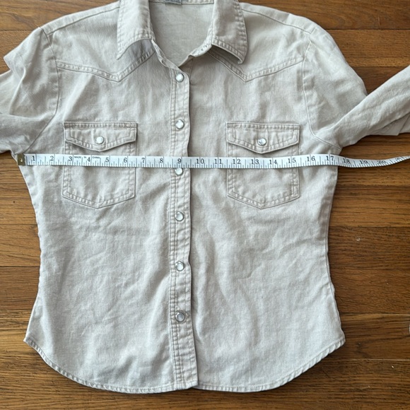 🤠Charlotte Russe linen/cotton long sleeve western shirt. Size M. - Picture 6 of 7